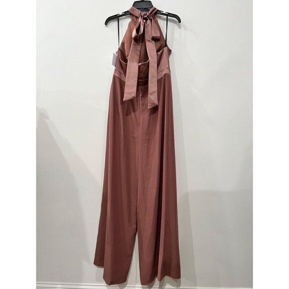 New After Six Size 12R Sienna High-Neck Halter Open-Back Jumpsuit *Stains* - Picture 13 of 16